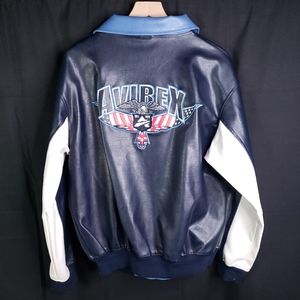 Vintage Avirex Faux Leather Bomber Jacket XL